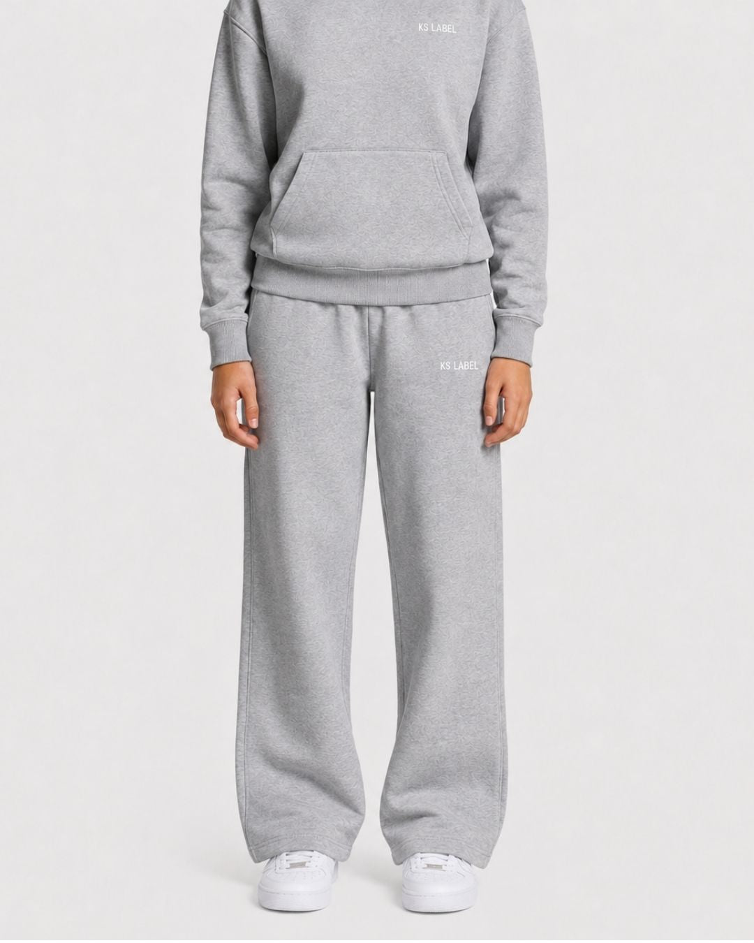 Front_KSL_Sweat_Pants_in_Grey_Marle_Model