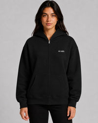 Front_KSL_Zip Hood in Black_Model_CloseZip