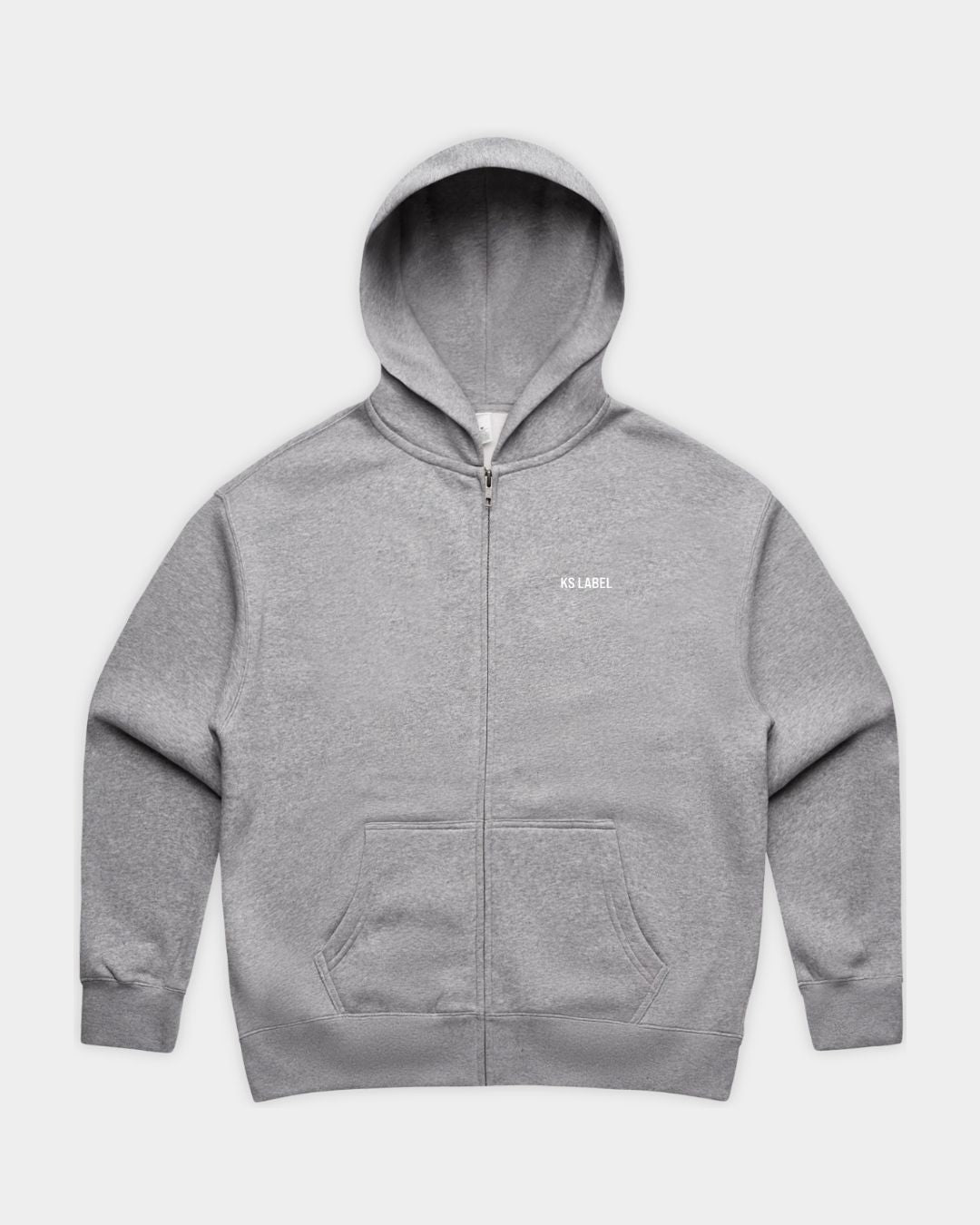 Front_KSL_Zip Hood in Grey Marle_Flatlay
