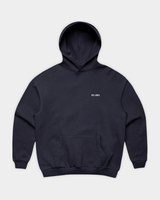 HER ERA Oversized Hood in Ink Blue Flatlay Front