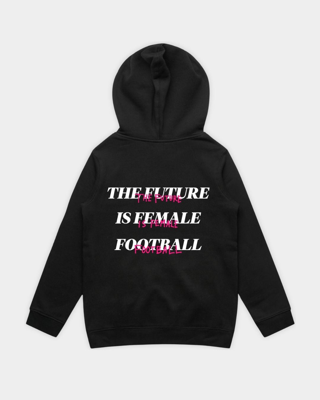 HER ERA Youth Hood in Black Flatlay Back