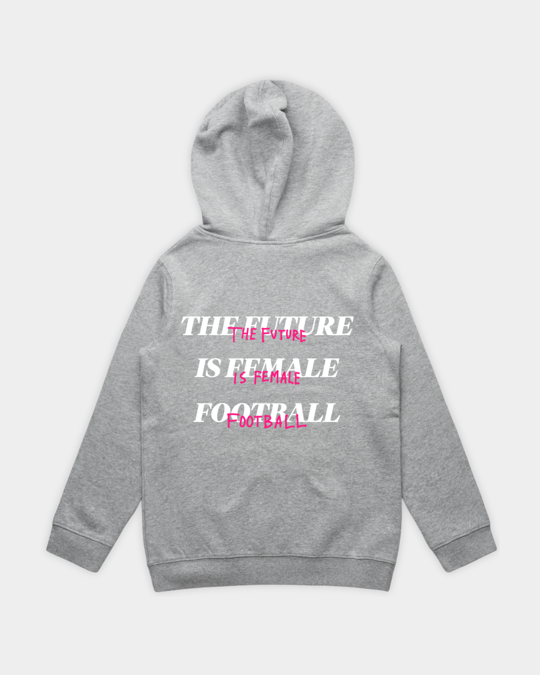 HER ERA Youth Hood in Grey Marle Flatlay Back
