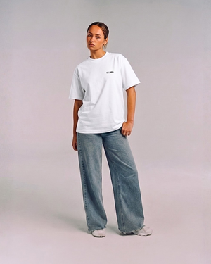 Model wearing Her Era Oversized Tee by KS Label