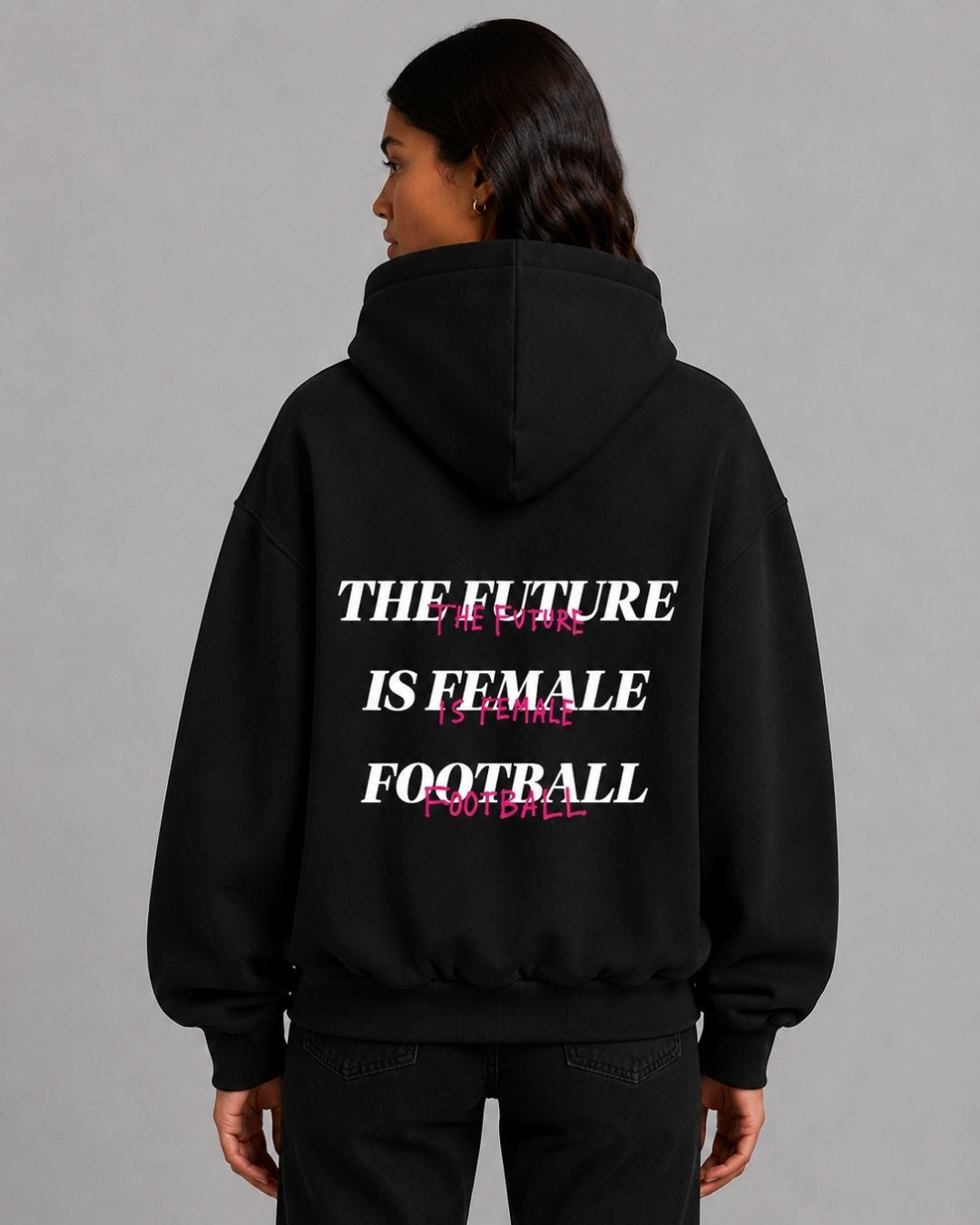 Her Era Oversized Hood in Black Model Back