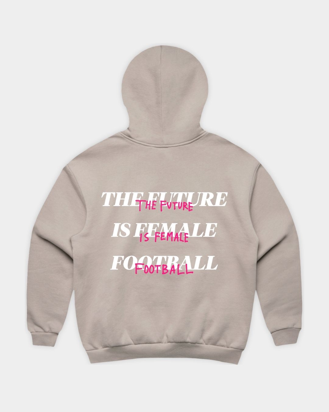 Her Era Oversized Hood in Mushroom Flatlay Back