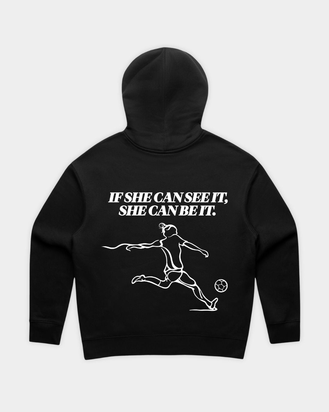 SHE CAN Essential Hood in Black Flatlay Back