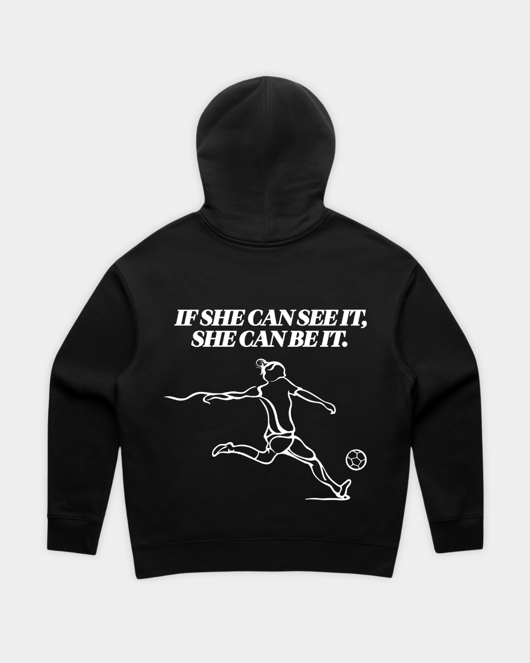 SHE CAN Essential Hood in Black Flatlay Back