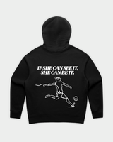 SHE CAN Essential Hood in Black Flatlay Back