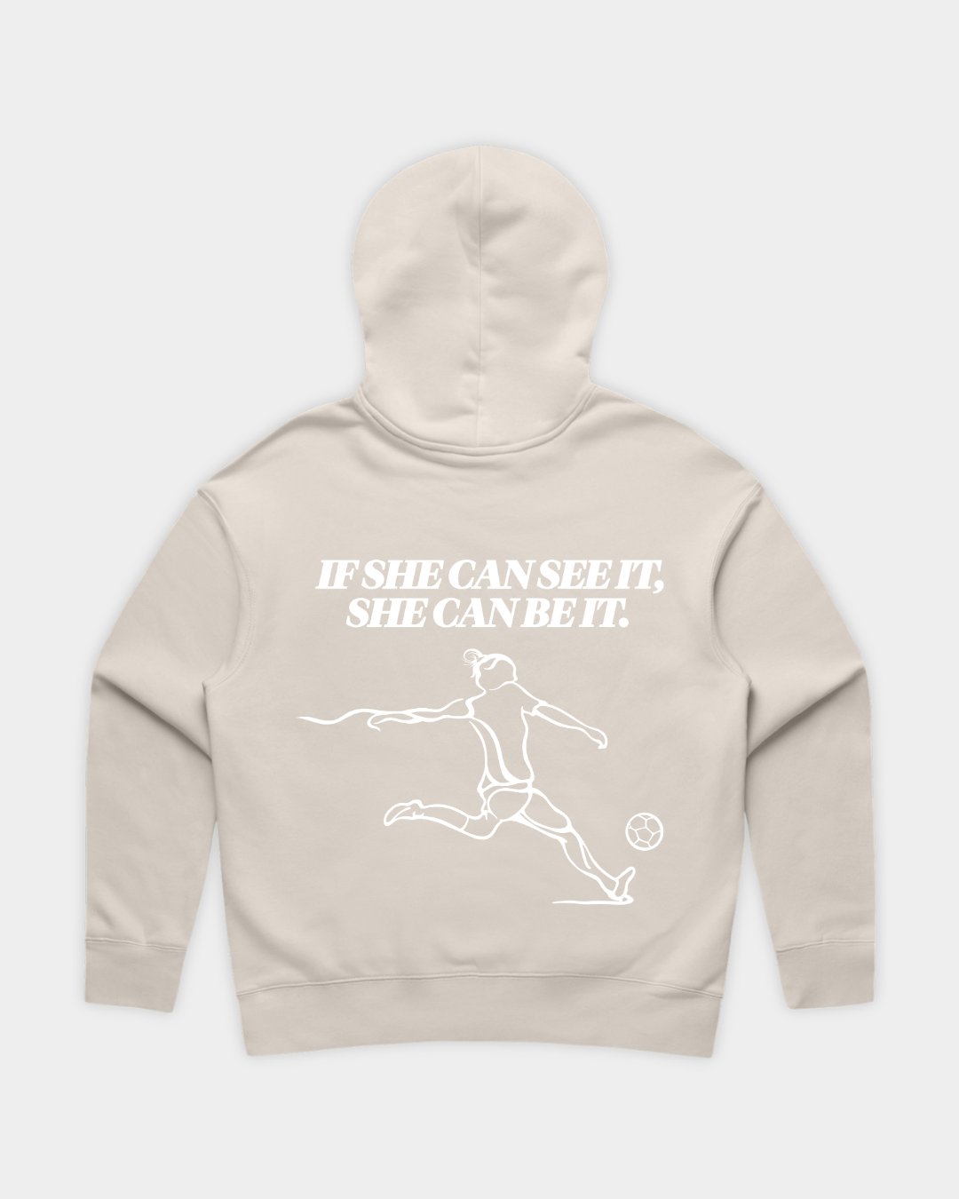 SHE CAN Essential Hood in Bone Flatlay Back