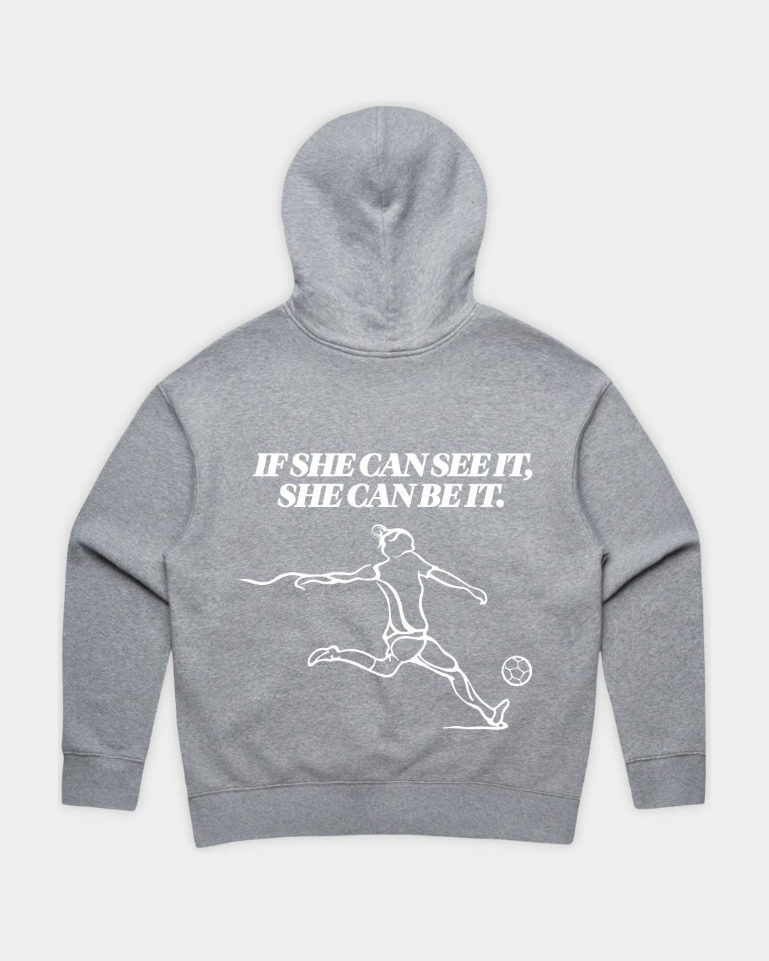 SHE CAN Essential Hood in Grey Marle Flatlay Back