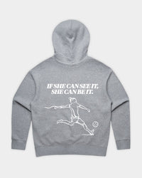SHE CAN Essential Hood in Grey Marle Flatlay Back