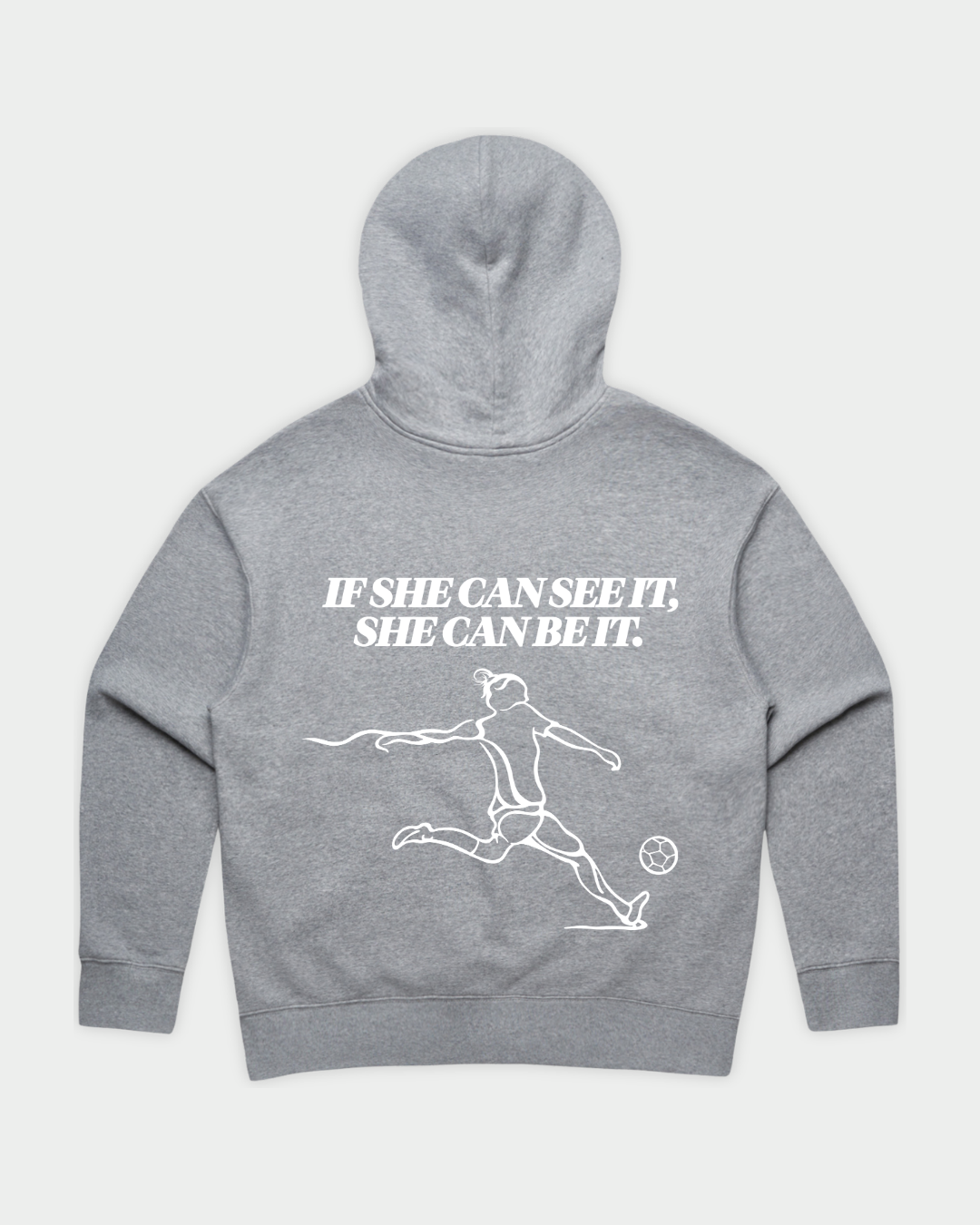 SHE CAN Essential Hood in Grey Marle Flatlay Back