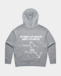 SHE CAN Essential Hood in Grey Marle Flatlay Back